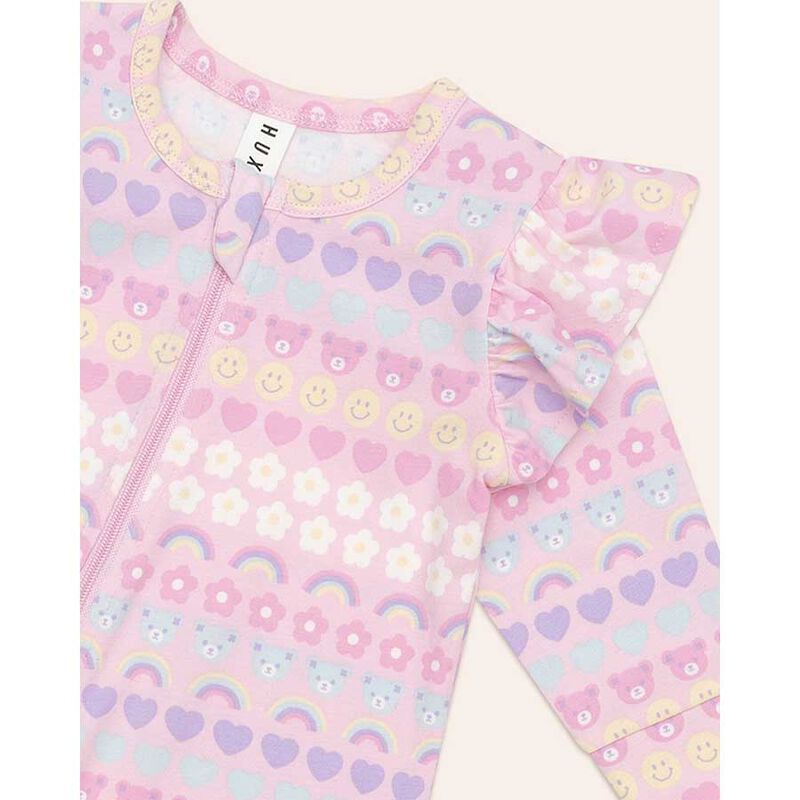Huxbaby Emoji Rainbow Frill Romper image number 3