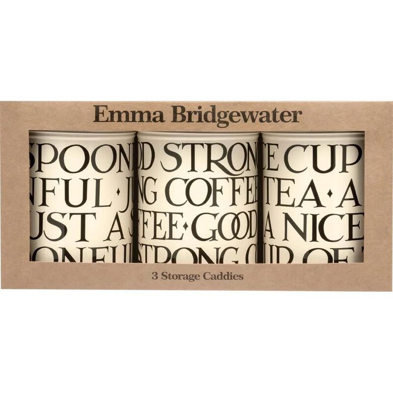 Emma Bridgewater Black Toast Set Of 3 Caddies - Coffee, Tea, Sugar image number 0