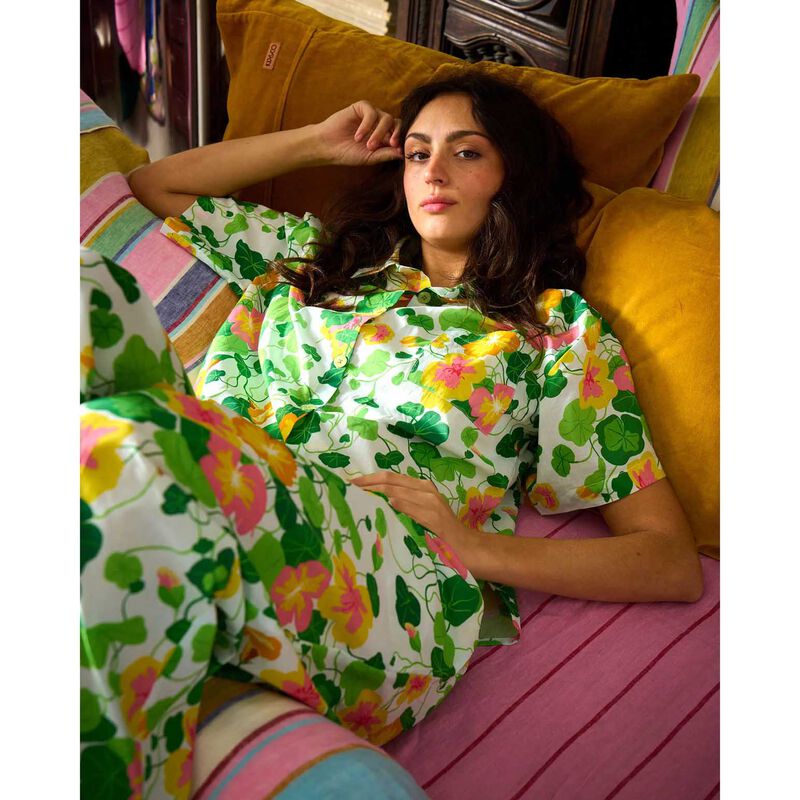 Kip&Co Nasturtium Adult Organic Cotton Short Sleeve Shirt & Pant PJ Set image number 3
