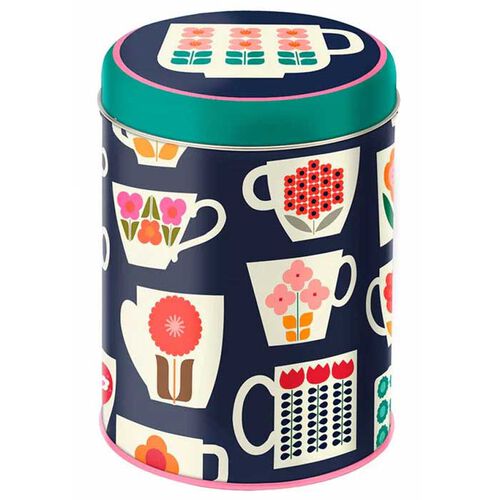 Kate Rhees Teacups Round Caddy Tin