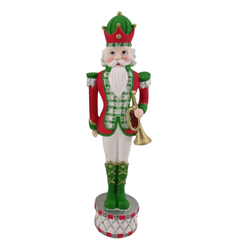 Nutcracker Red White Green With Trumpet 10 Inch image number 0