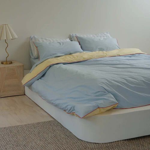 Home Lab 100% Stonewashed Cotton Reversible Duvet Set