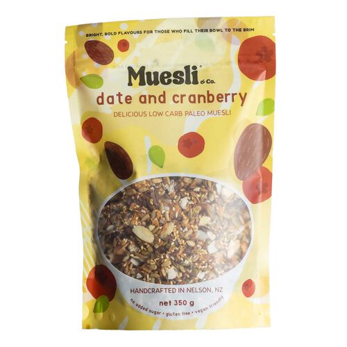 Muesli & Co. Date & Cranberry Low Carb Paleo Muesli 350g