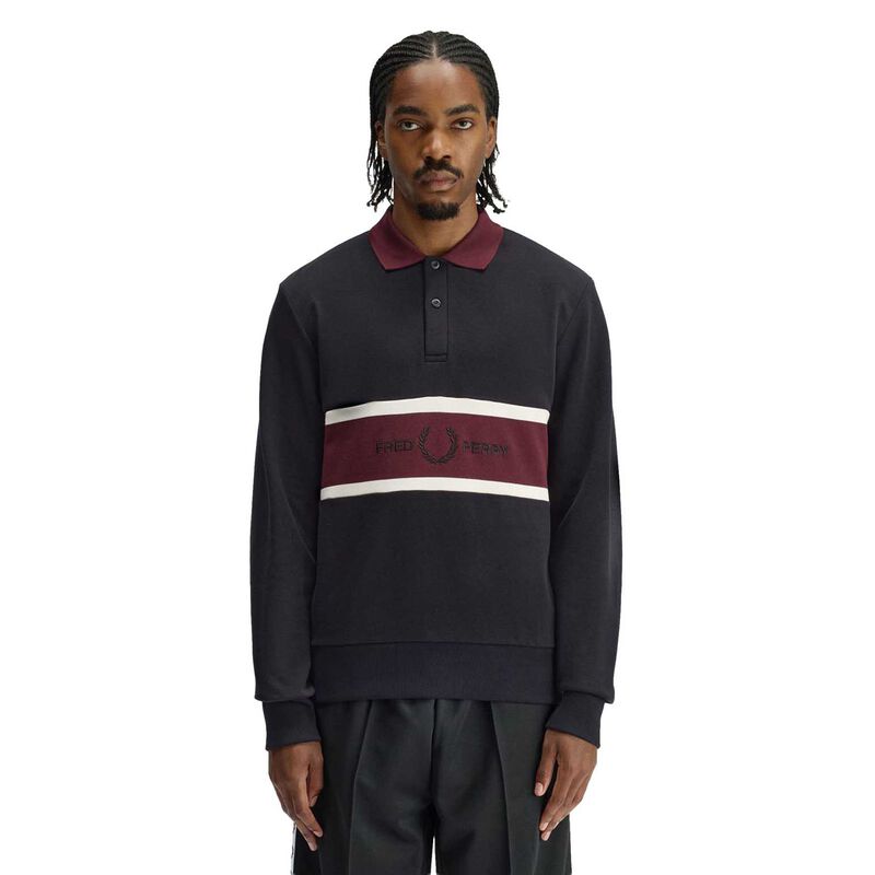 Fred Perry Embroidered Panel Collared Sweatshirt image number 0