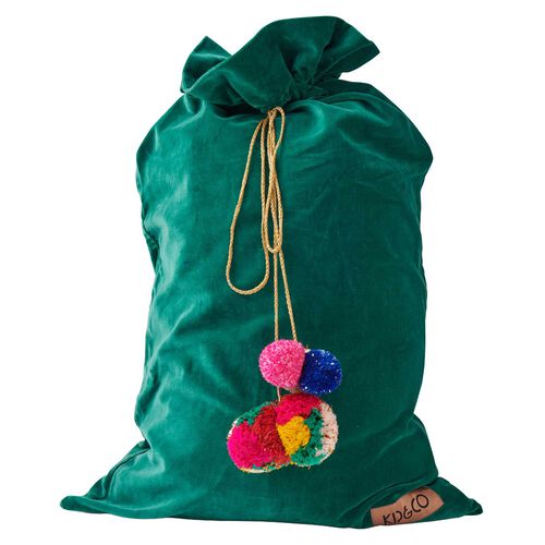 Kip&Co Jade Green Velvet Santa Sack