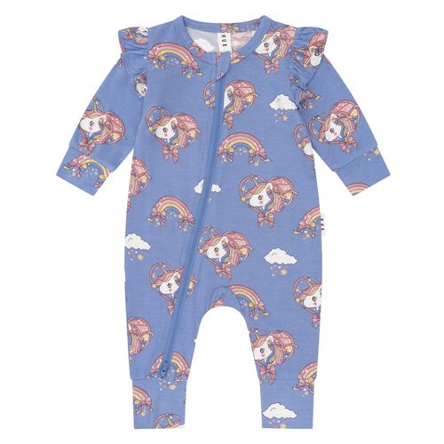 Huxbaby Whimsical Unicorn Zip Romper