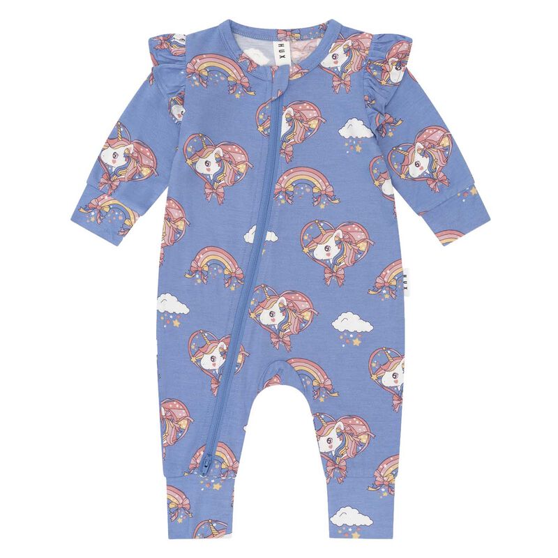 Huxbaby Whimsical Unicorn Zip Romper image number 0