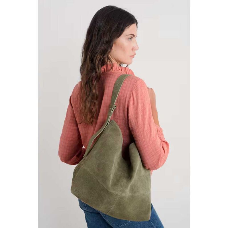 Seasalt Cornwall Annet Suede Shoulder Bag Rich Olive image number 1