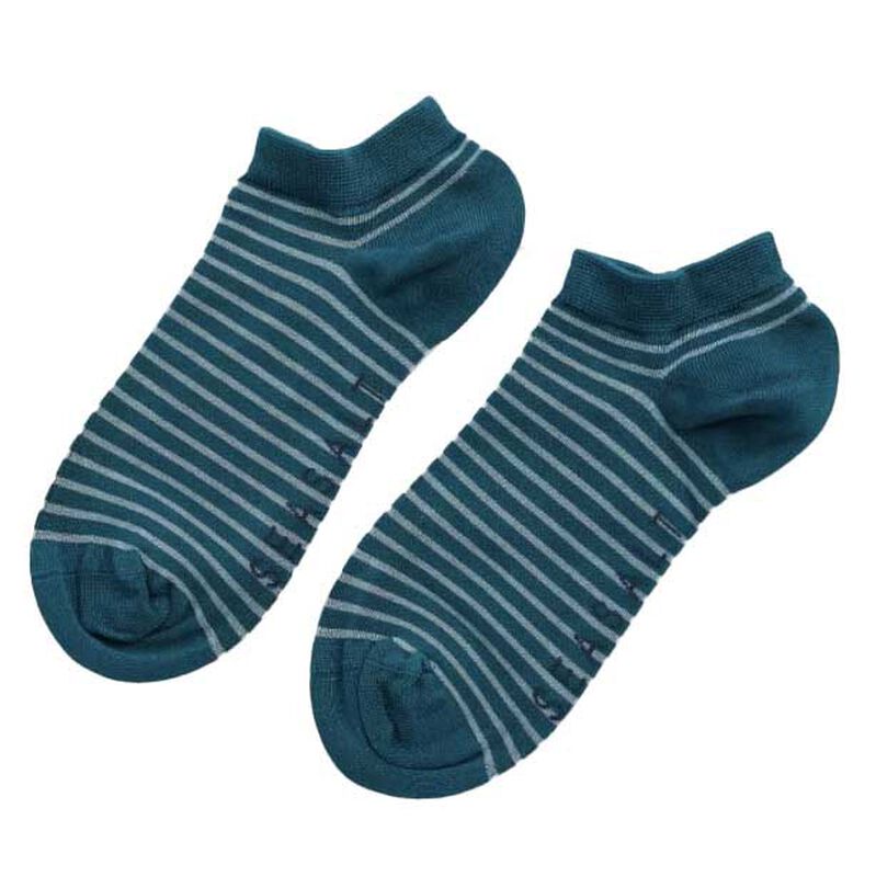 Seasalt Cornwall Everyday Trainer Socks Signwriting Lake image number 0