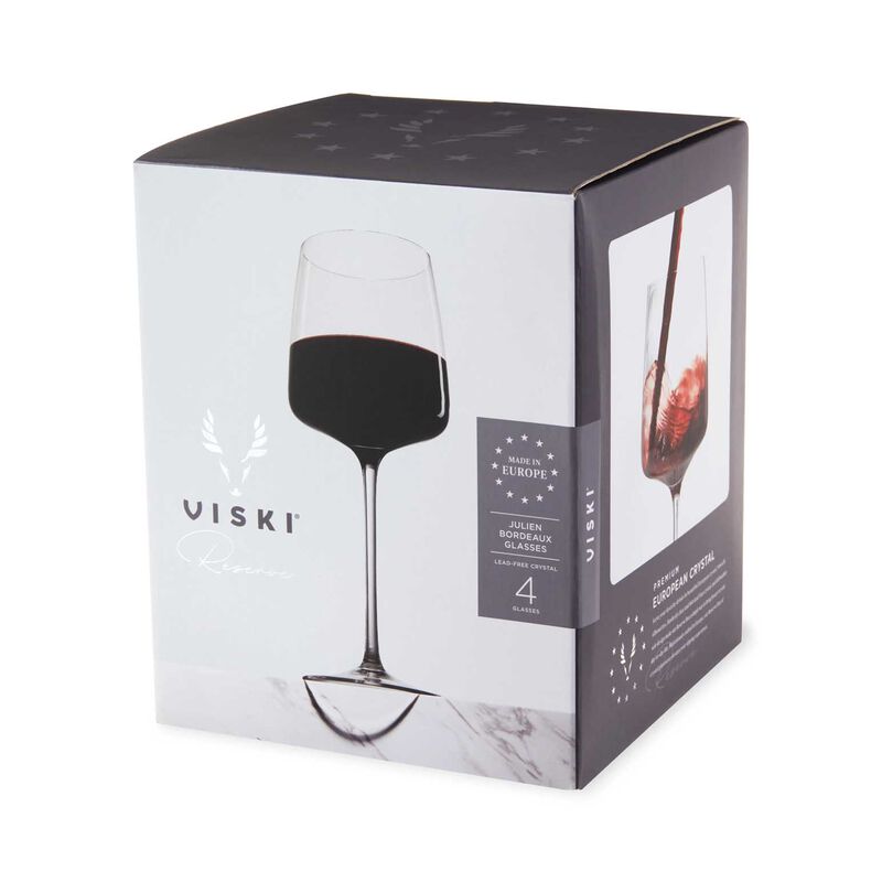 Viski Reserve Julien Crystal Bordeaux Glasses, Set of 4 image number 3