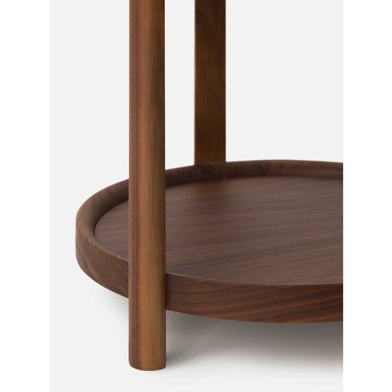 Citt&agrave; Column Side Table Walnut Plywood 45cmdia x 45cmh image number 2