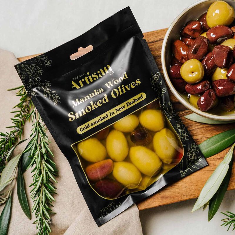 Kiwi Artisan Manuka Wood Smoked Olives 150g image number 1