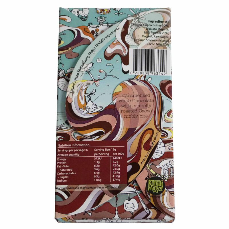 Raglan Chocolate Nibilicious - Caramel with Cacao Nibs 90g image number 1