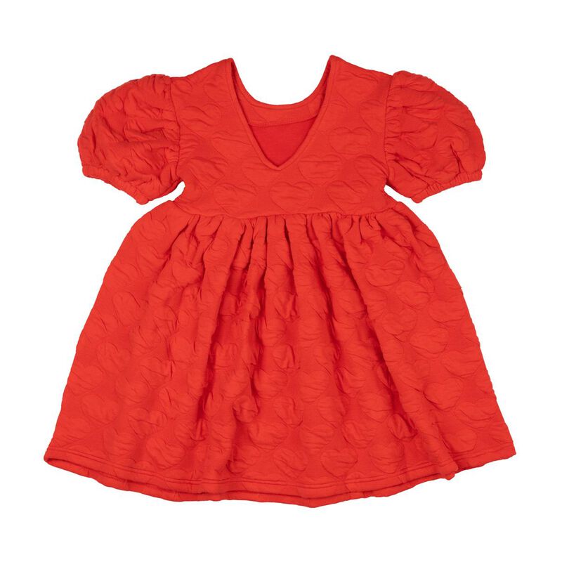 Rock Your Baby Red Heart Puff Sleeve Dress image number 1