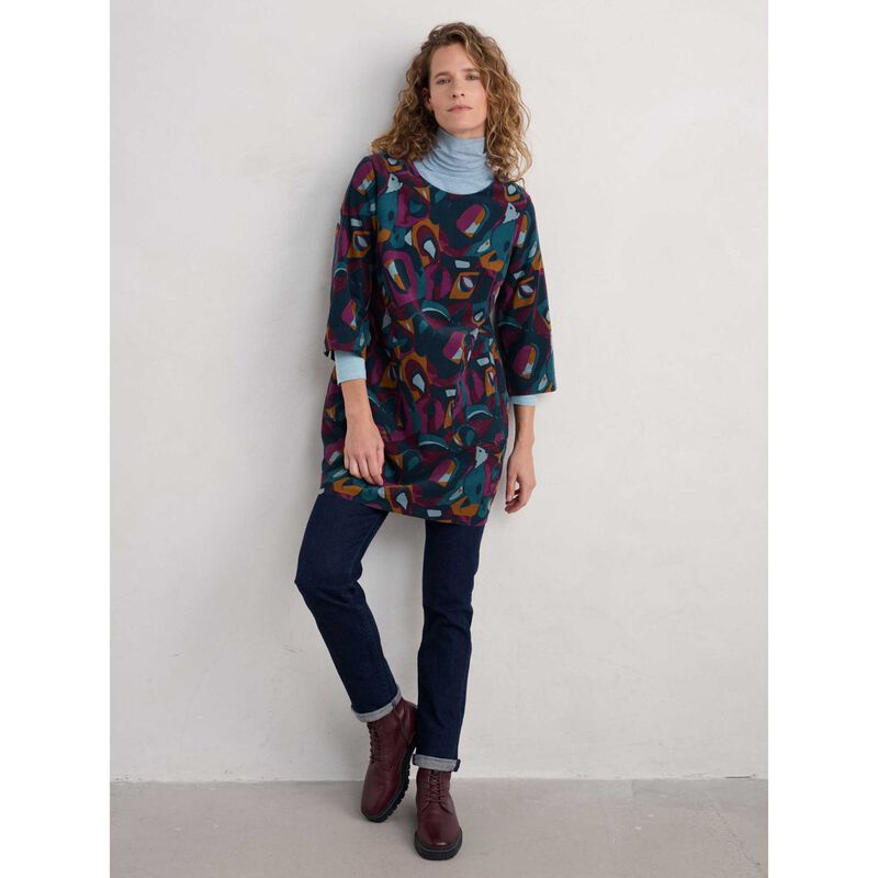Seasalt Cornwall Port Gaverne Tunic Abstract Figures Merlot image number 3