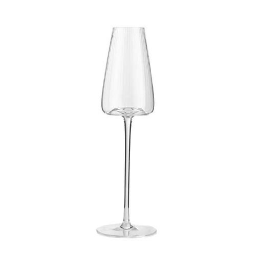 Home Lab Melted Crystal Champagne Flute Set of 4