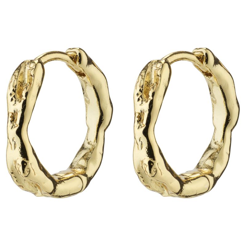Pilgrim Eddy Recycled Organic Shaped Small Hoops Gold Plated image number 0