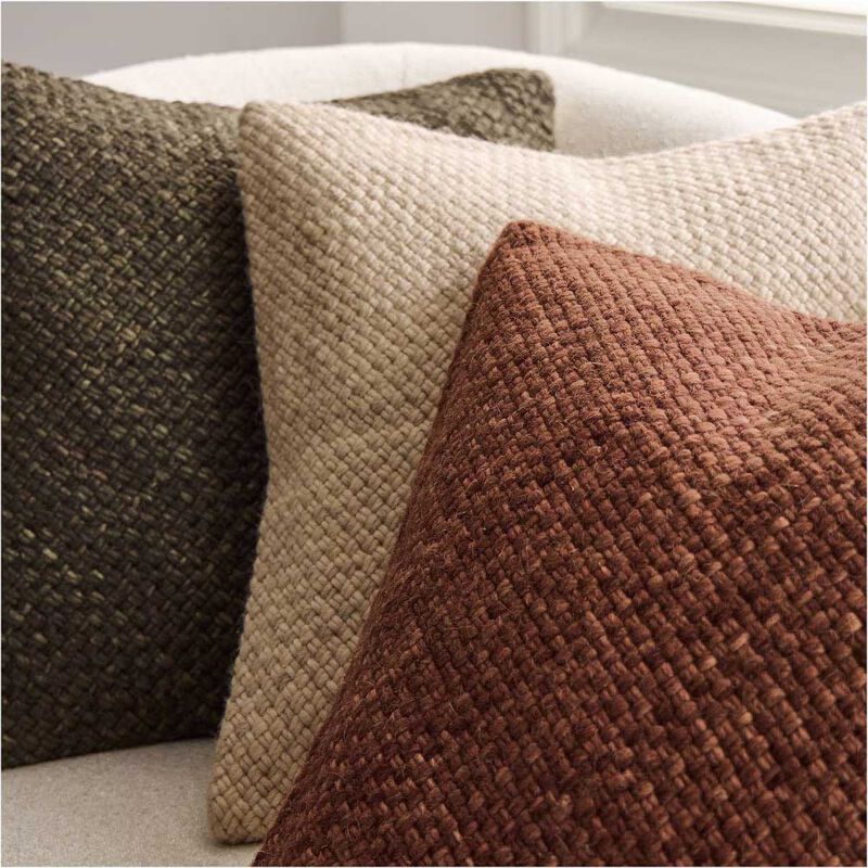 West Elm Heathered Wool Cushion Cover 50cm Baked Clay image number 1