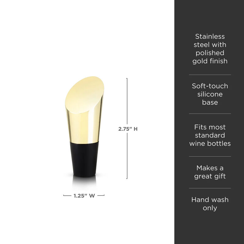 Belmont Heavyweight Gold Bottle Stopper image number 2