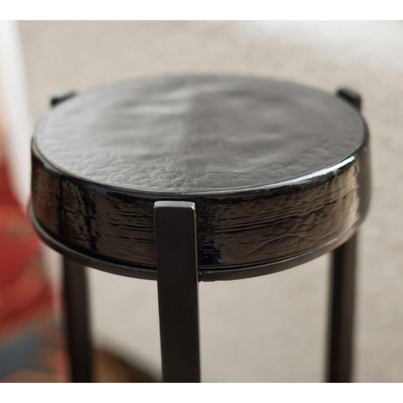 Pottery Barn Cori Accent Table Round Glass/Metal image number 1