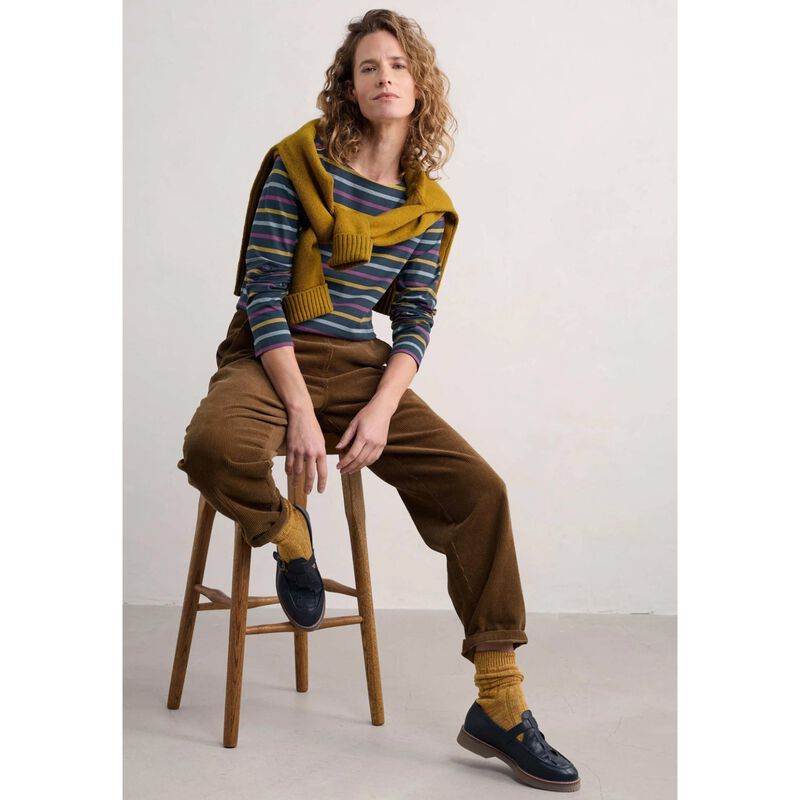 Seasalt Cornwall Sailor Shirt Tri Breton Maritime Aniseed image number 3