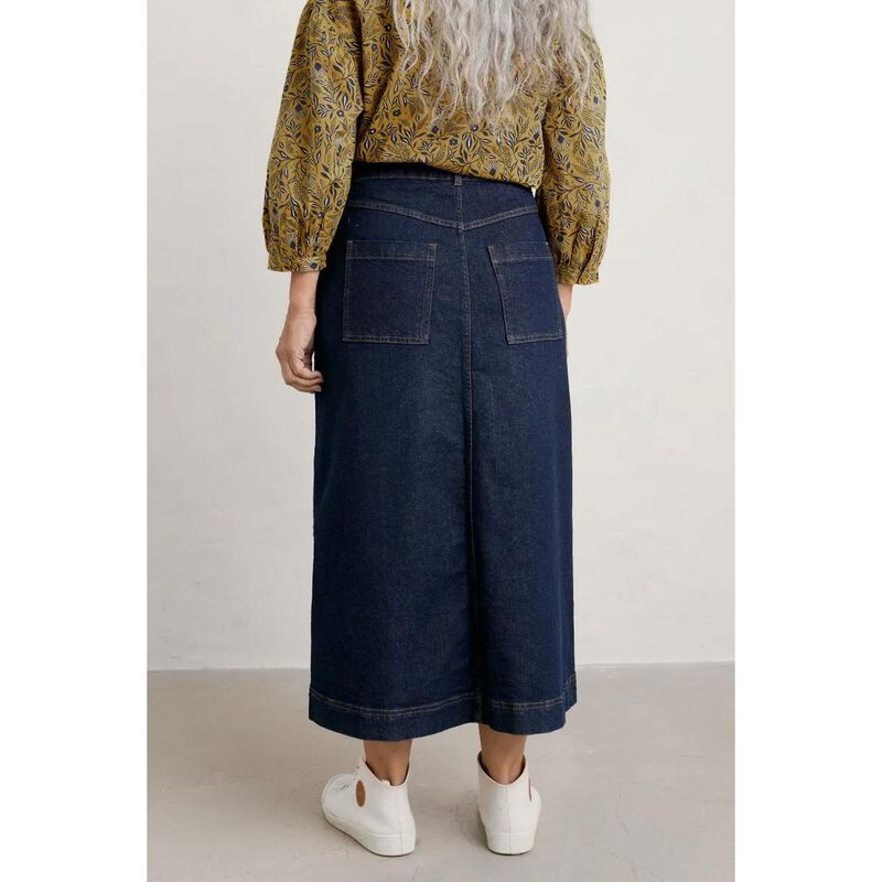 Seasalt Cornwall Bowline Skirt Dark Rinse Wash image number 1