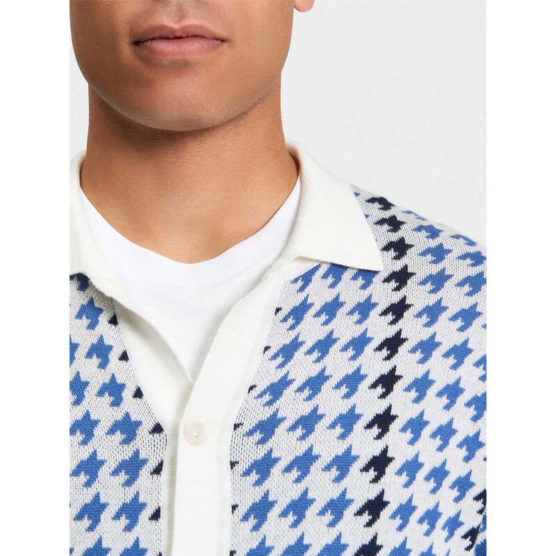 Ben Sherman Houndstooth Button Through Polo image number 2