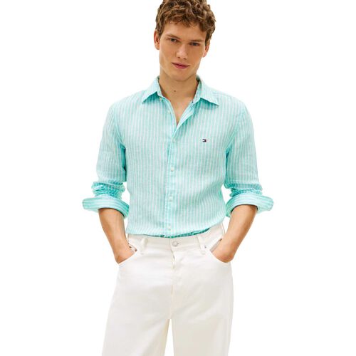 Tommy Hilfiger Regular Fit Bengal Stripe Pure Linen Shirt