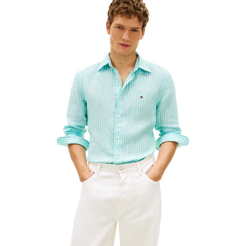 Tommy Hilfiger Regular Fit Bengal Stripe Pure Linen Shirt image number 0