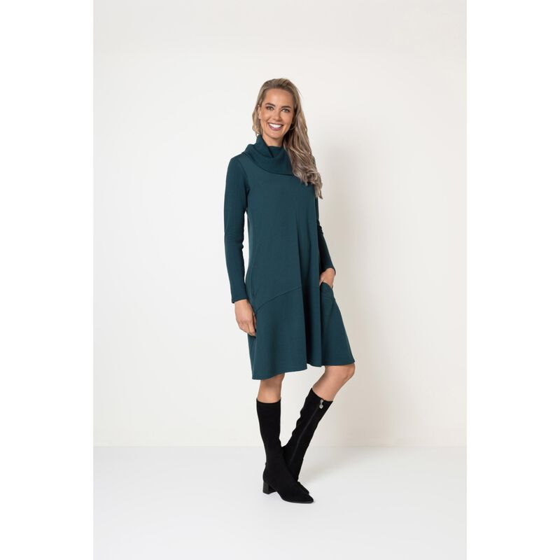 B Merino Cowl Neck Dress image number 2