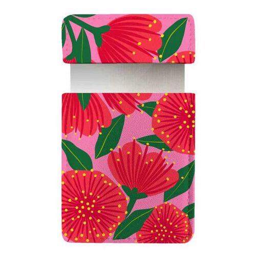 Bright Botanical Pink Pohutukawa Pocket Mirror