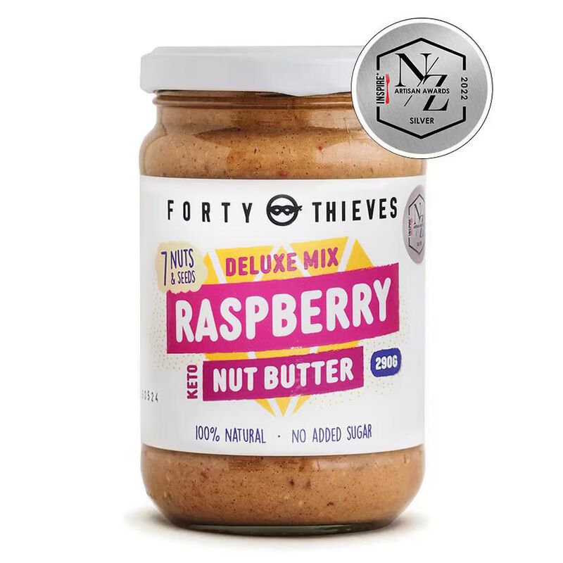 Forty Thieves Raspberry Deluxe Mix Keto Peanut Butter 290g image number 0
