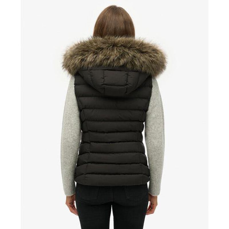 Superdry Fuji Faux Fur Hooded Gilet image number 1