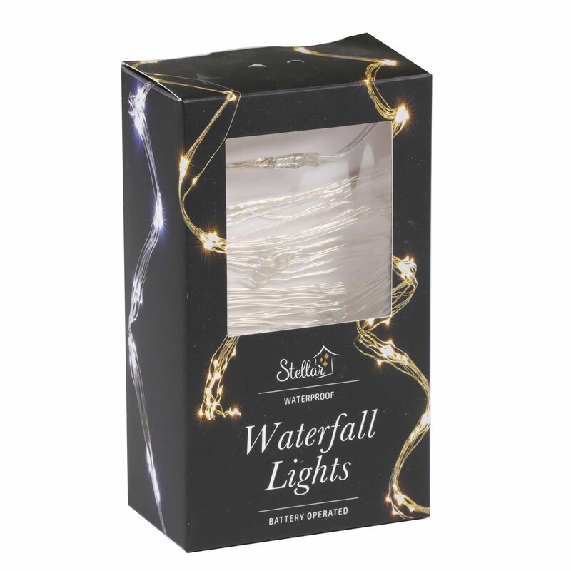 Stellar Haus AA Waterfall Lights Silver Cool White 1.5m image number 0