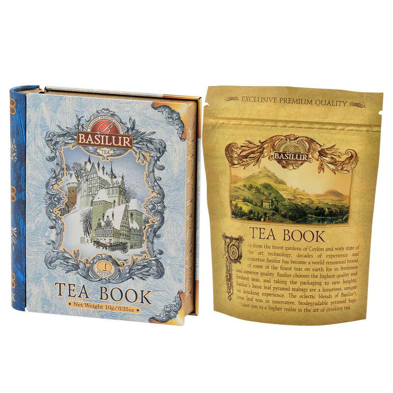 Basilur Mini Tea Book Tin Pyramid Teabags Vol 1 - Black Tea with Almond image number 1