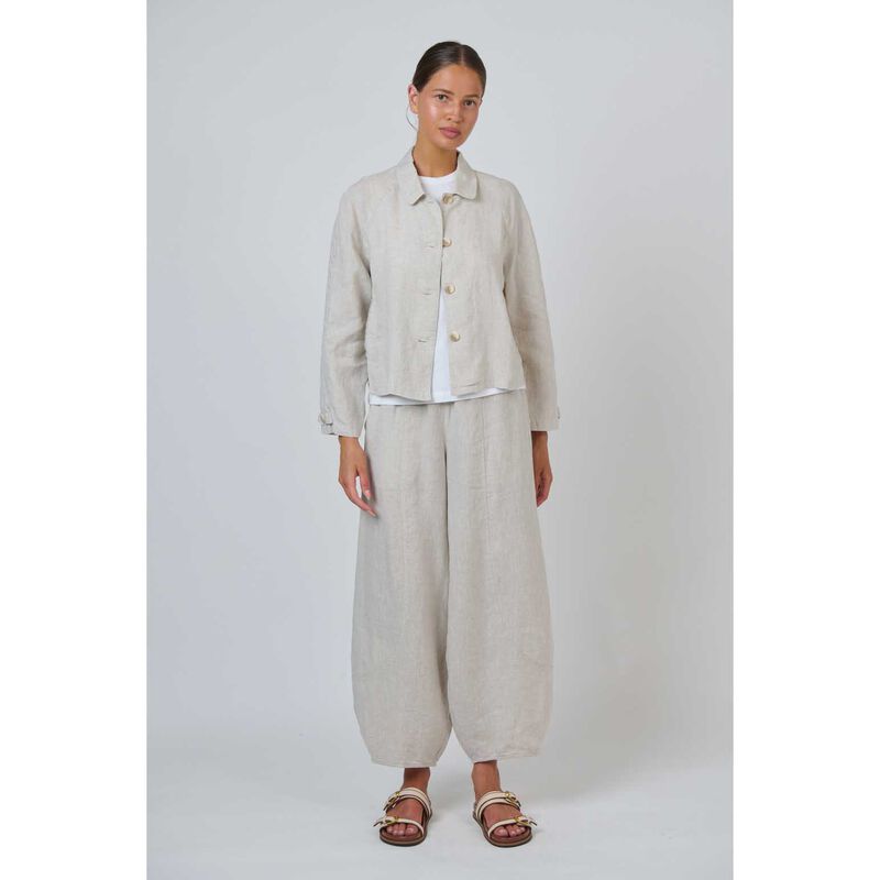 Naturals By O & J White Linen Jacket image number 3