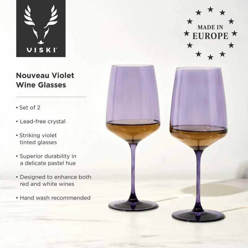 Viski Reserve Nouveau Wine Glasses in Violet, Set of 2 image number 2