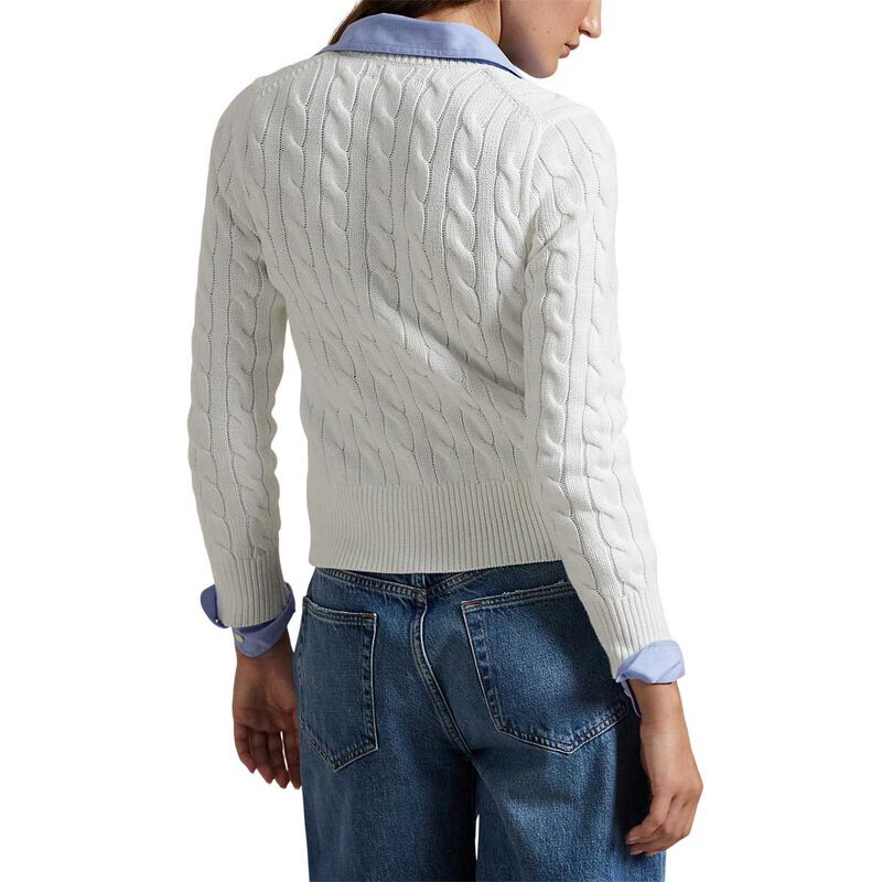 Polo Ralph Lauren Cable Knit Cotton Crewneck Cardigan image number 1
