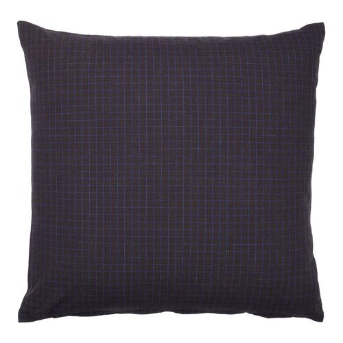 Broste Cushion Cover Bodil - Black/Intense Blue 50x50