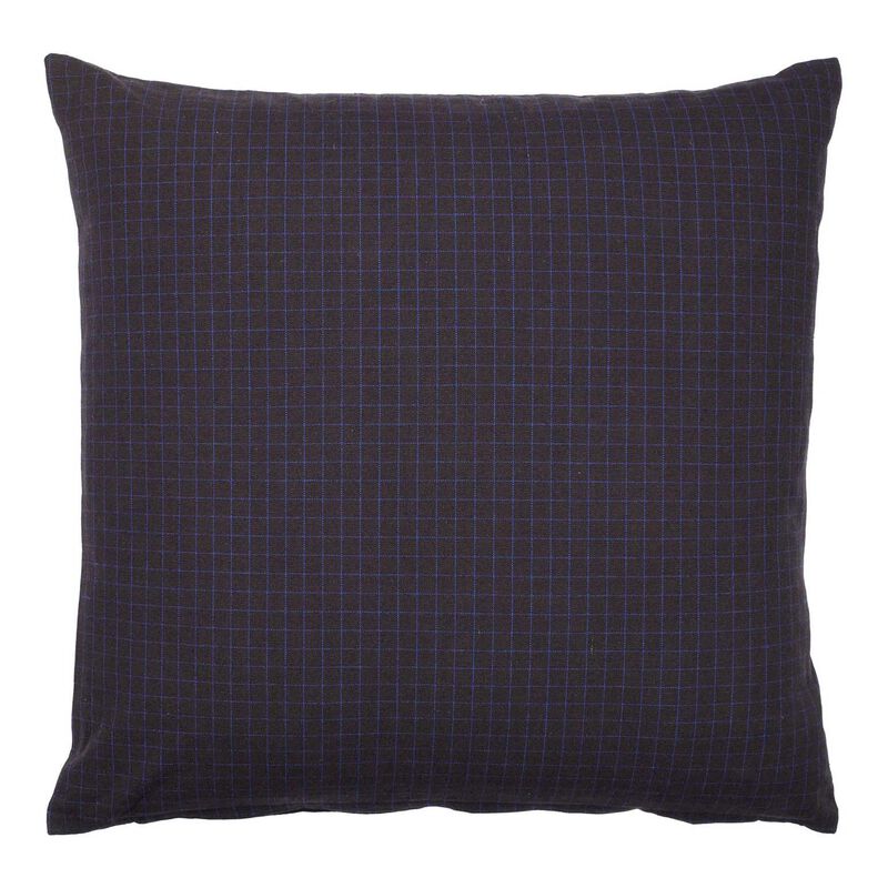 Broste Cushion Cover Bodil - Black/Intense Blue 50x50 image number 0