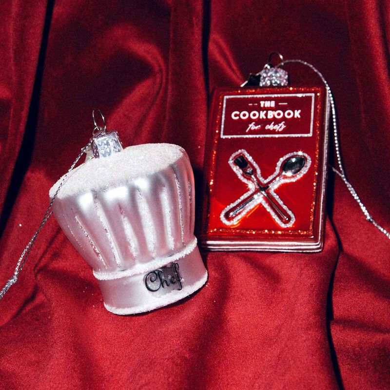 Vondels Ornament Glass Chef's Hat 7cm image number 1