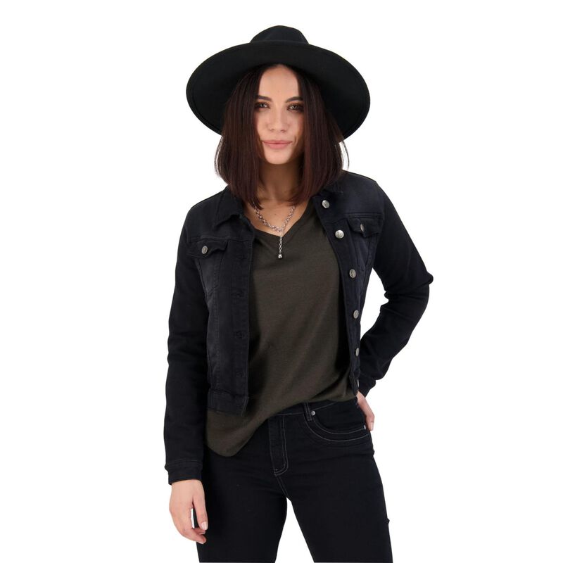 Vassalli Long Sleeve Knit Denim Jacket image number 0