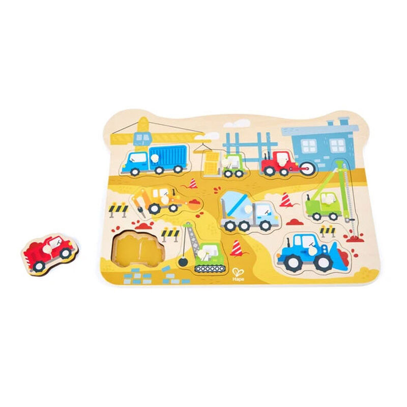 Hape Peg Puzzle - Construction Vehicles image number 3