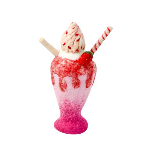 Tara Treasures Felt Strawberry Milk Shake Play Food