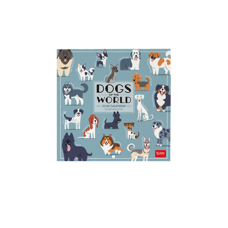 Legami Dogs Of The World 2026 Wall Calendar 18x18cm image number 0