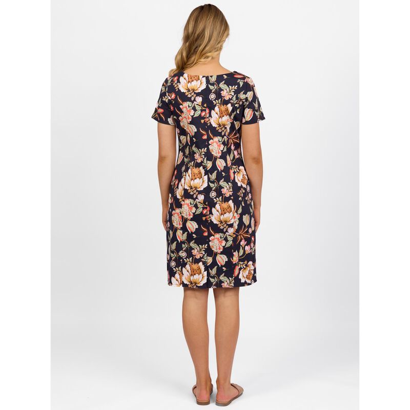 Vassalli Printed Lightweight Fitted Dress With Short Sleeve image number 1