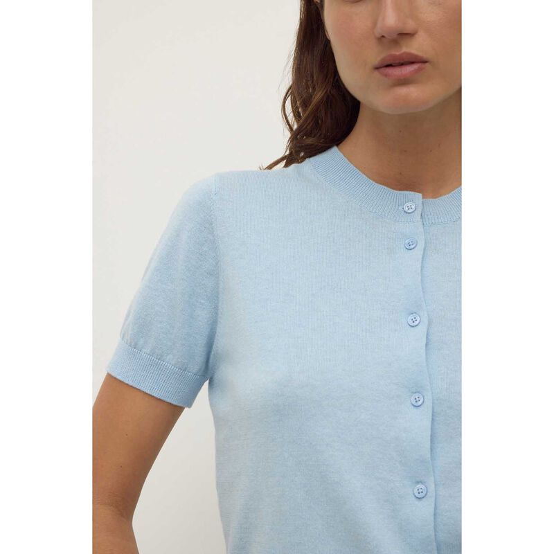 Assembly Label Semra Cotton Cashmere Short Sleeve Cardigan Salt image number 2