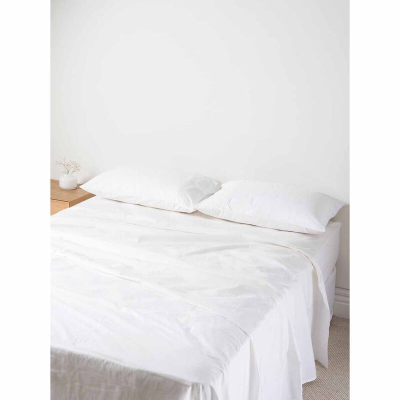 Città Washed Egyptian Cotton Flat Sheet White King 275x265cm image number 2