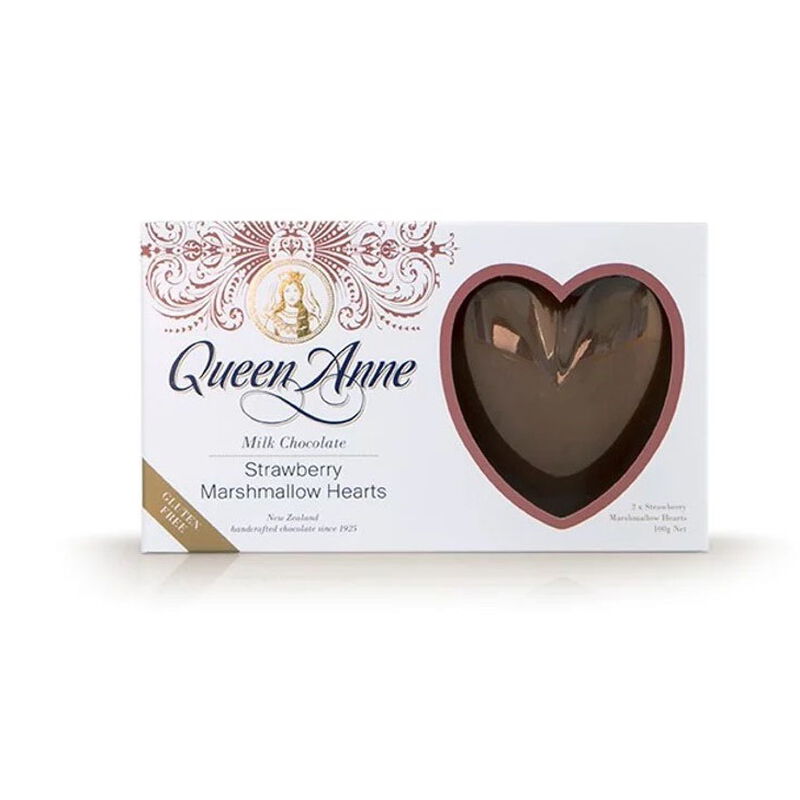 Queen Anne Marshmallow Heart 100g Strawberry image number 0