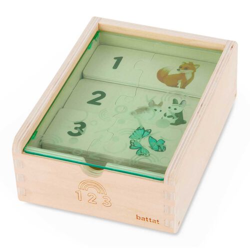 Battat Wooden Self-Correcting Numbers Puzzle Box Set